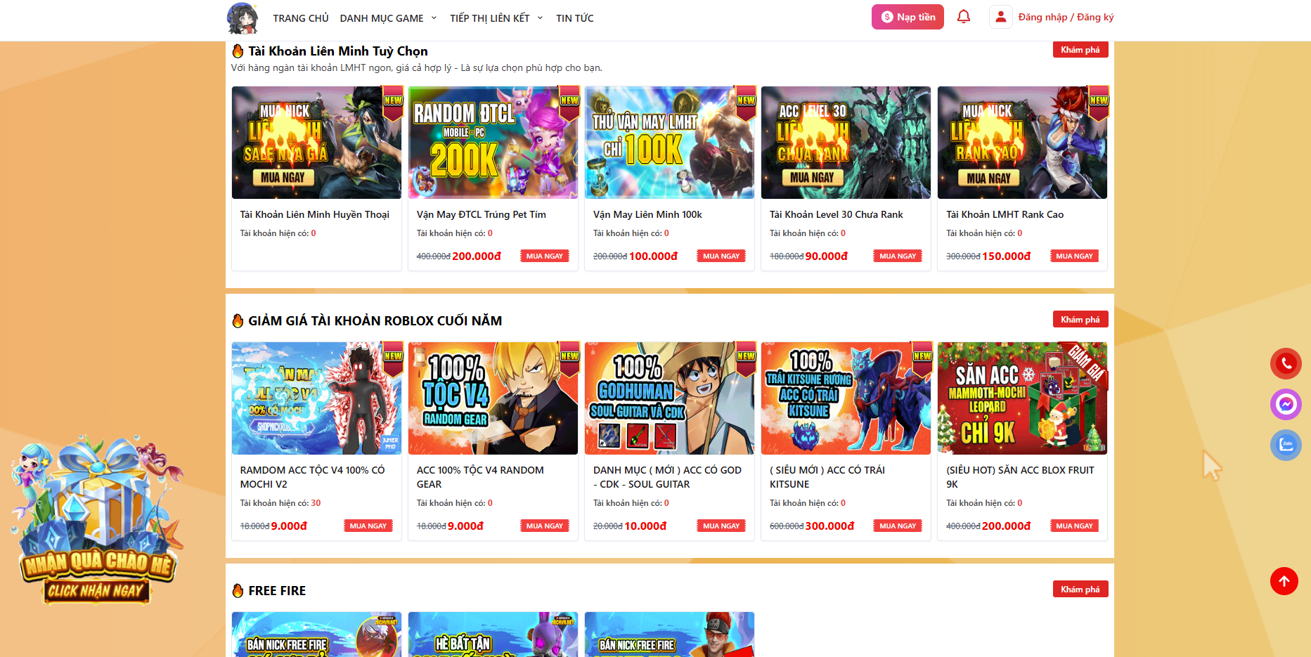SHOP ACC GAME MÃ 4